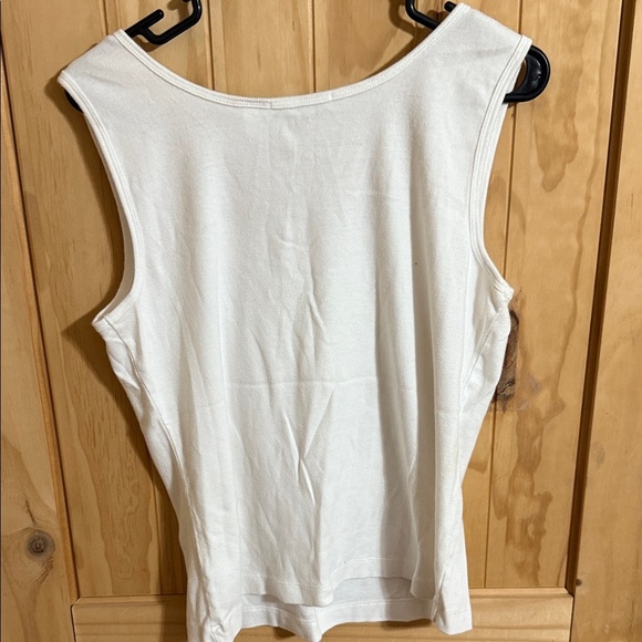 Crazy Horse Chic White Tank Top with Blue Beads - Picture 3 of 4